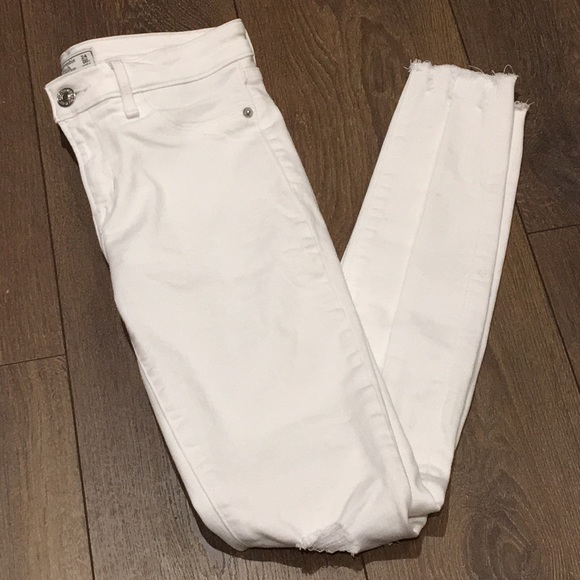 Abercrombie & Fitch Harper Low Rise White Distressed Super Skinny Jeans - Picture 4 of 12